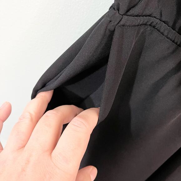 Rebecca Minkoff Romper 10 Black Mara Jumpsuit Short Silk Sleeveless V-Neck NWT - Picture 10 of 11